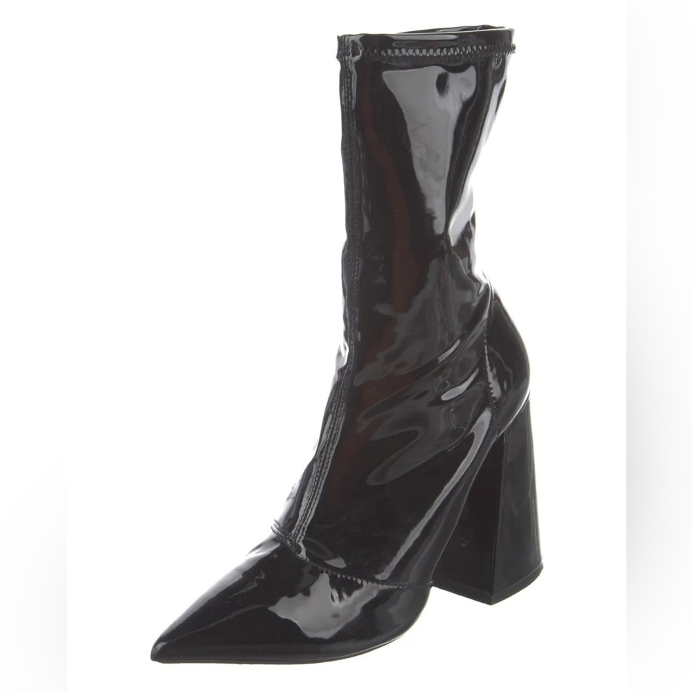 Naked Wolfe Glossy Black Heeled Boots - Picture 2 of 6